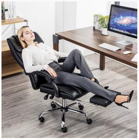 Office chair owner, computer chair, leather chair clerk's chair can lie up and down.