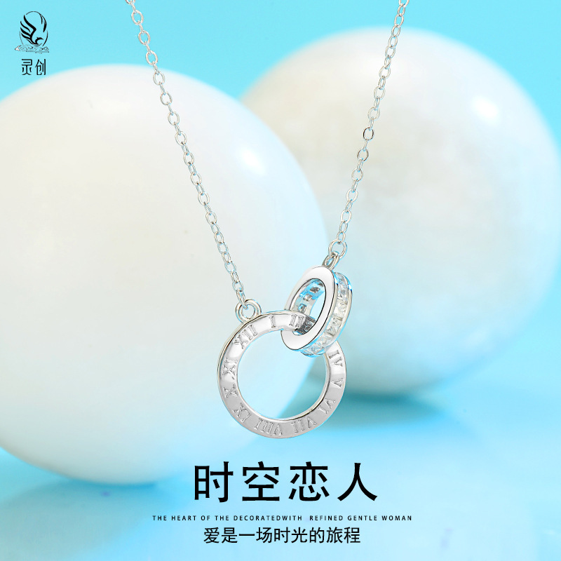 S925 Silver-time lovers with small-time designs and two-strings to a girlfriend.