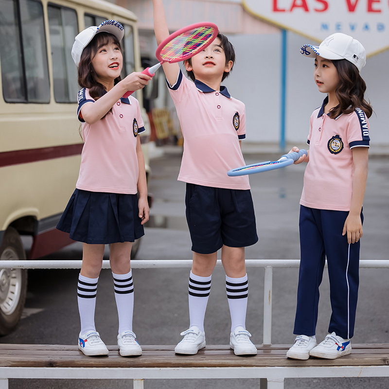 Customization of school uniform for children ' s festival in short-sleeved school clothes for summer school children