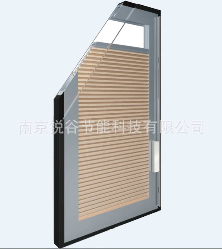[南京銳谷銷售]中空玻璃內置蜂巢簾 半遮光米黃蜂巢簾 RGSD02001