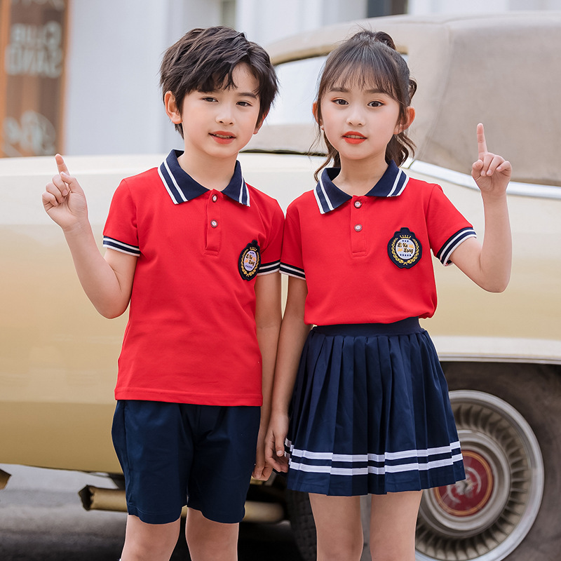 "Summer short-sleeve school kit for school uniforms for primary schoolteachers in kindergarten uniform "