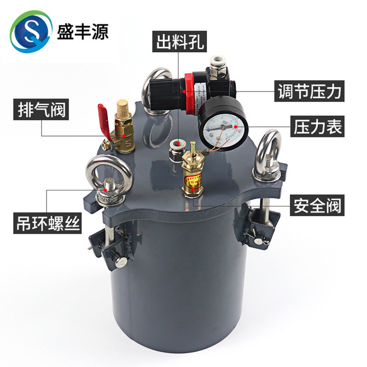 The stainless steel pressure barrel hand-held large-flowed rubber gun pressure drums with a rubber valve package (for TT needles)