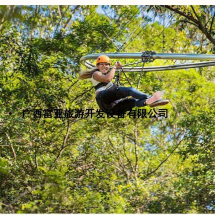 The outdoor jungle travels, the scenic jungle crosses the extension equipment, leaps through the big fun forest scooter slide.