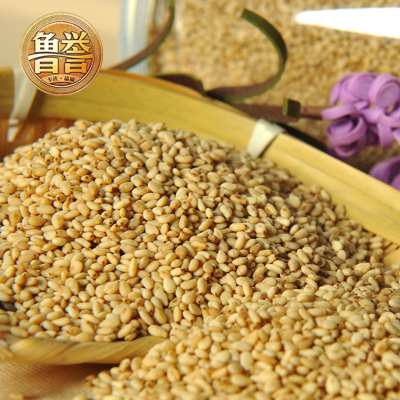 It's made of white sesame.