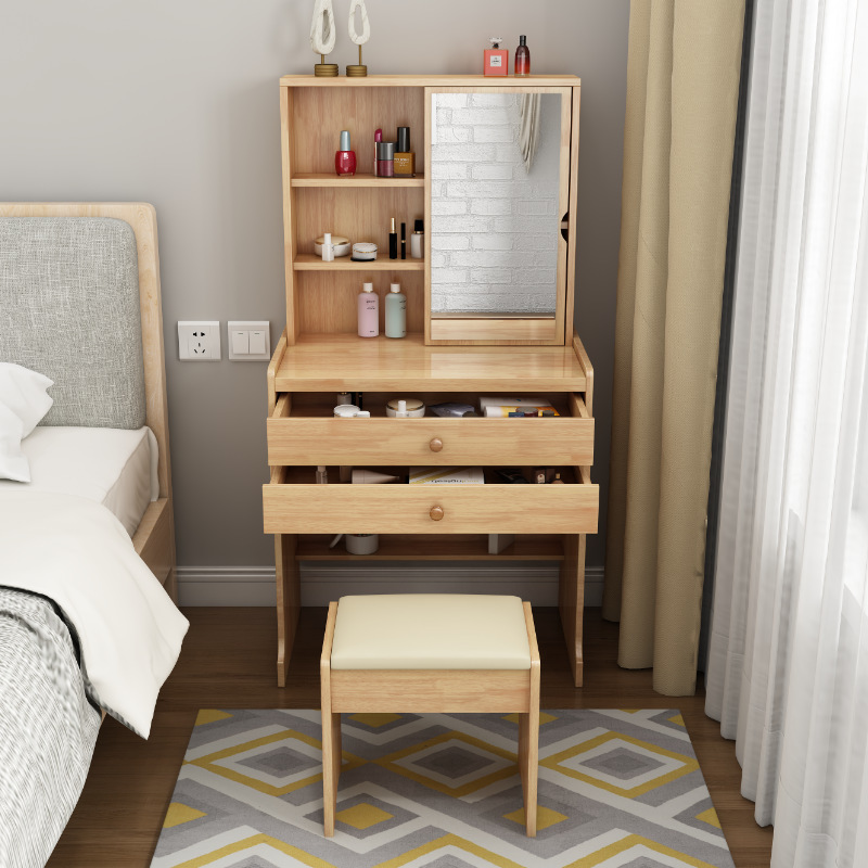 A small web-red mini-economic makeup table with a modern, 60-cm short cabinet in the living room.