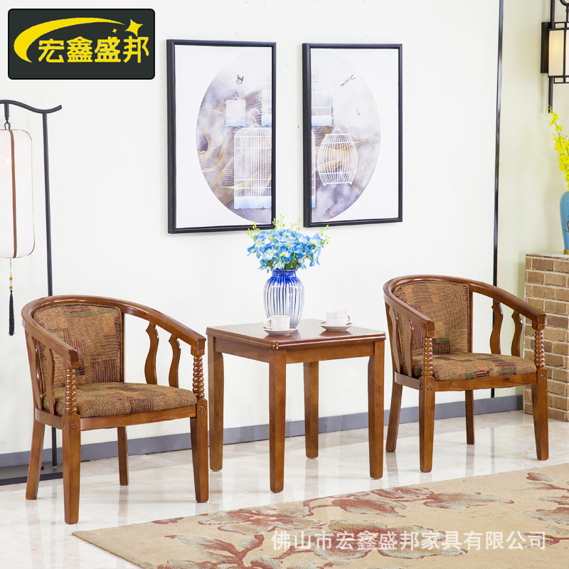 3 sets of tea sets for the hotel ' s real-wood chair, a new Chinese-class hotel living room, and a resting room chair.