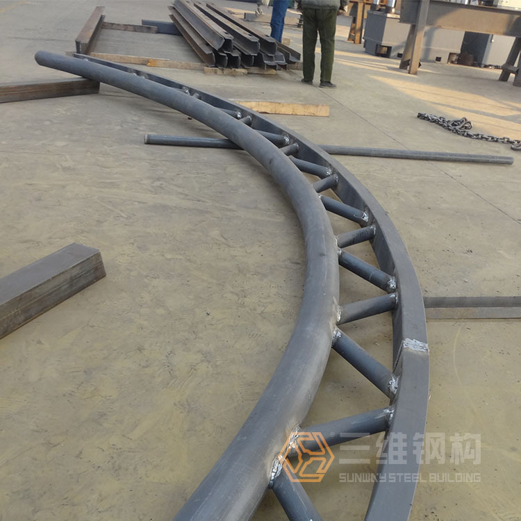 3-D steel bearing arc-type H steel pole processing Shandong steel structure