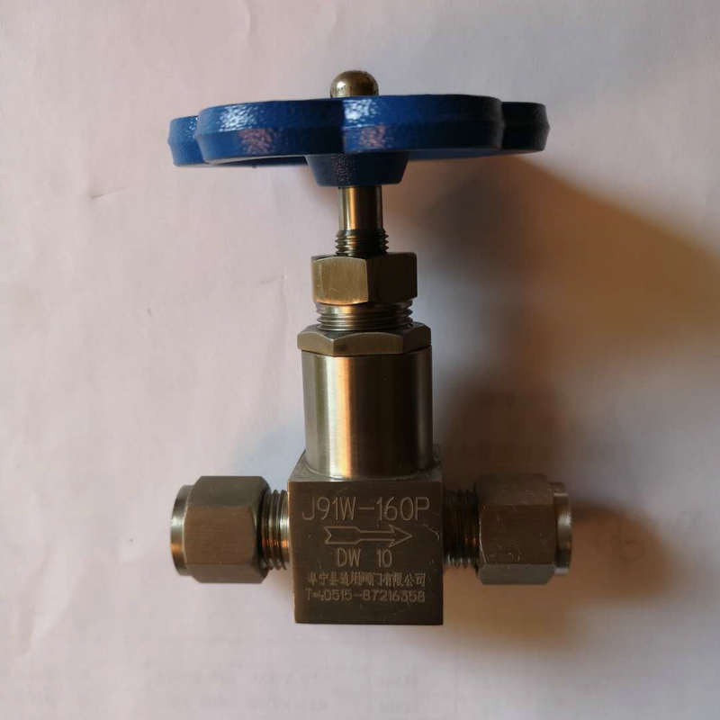 A single-direction WJ93-160P card cut-off valve for stainless steel.