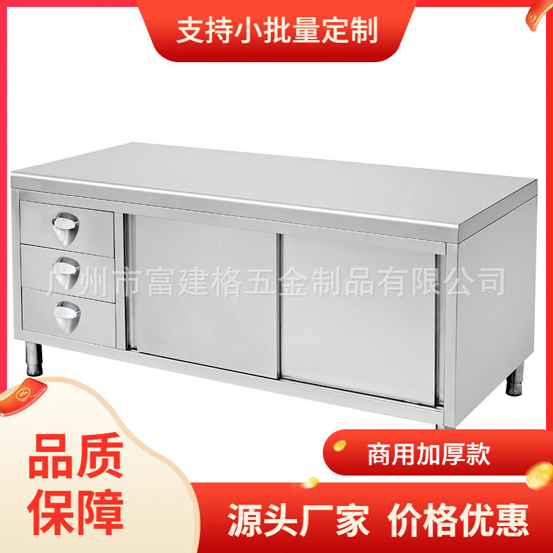 The stainless steel-pulling shop, the kitchen operating the table-cutting table-board pantry for packing.