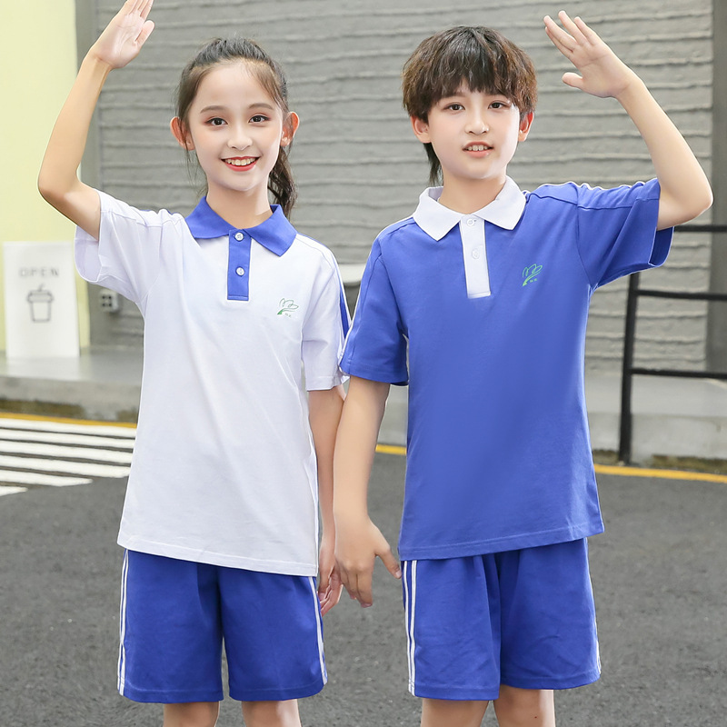 廠家加工定製校服短袖運動褲班服園服深圳市校服統一小學生班服