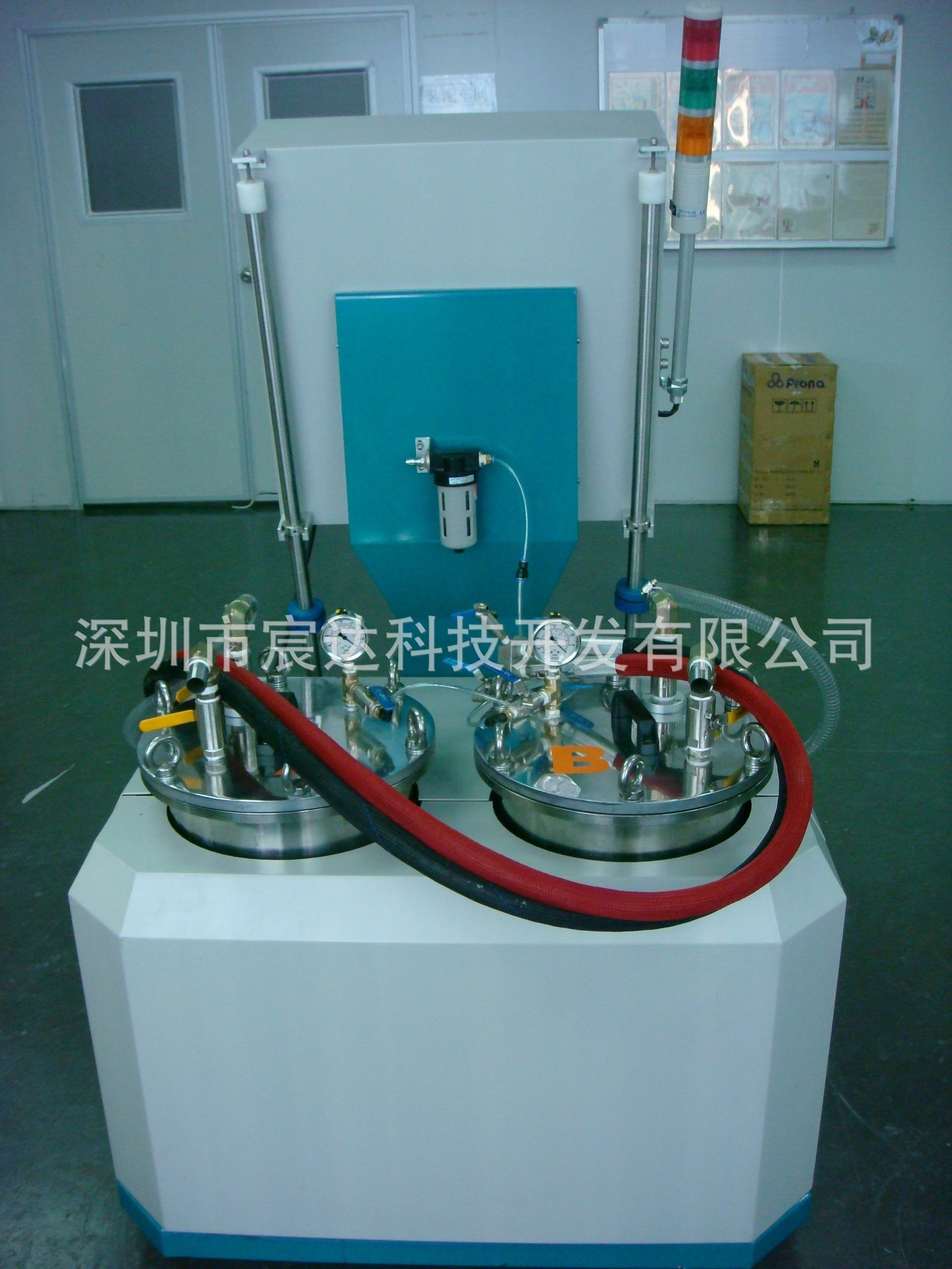 Double liquid compressor diaphragm impregnator AB solvent-free output pump