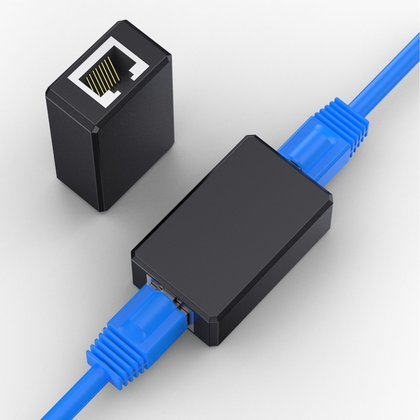 The new wire connects to the RJ45 wire to the Gg broadband line to extend the switch to mine protection.