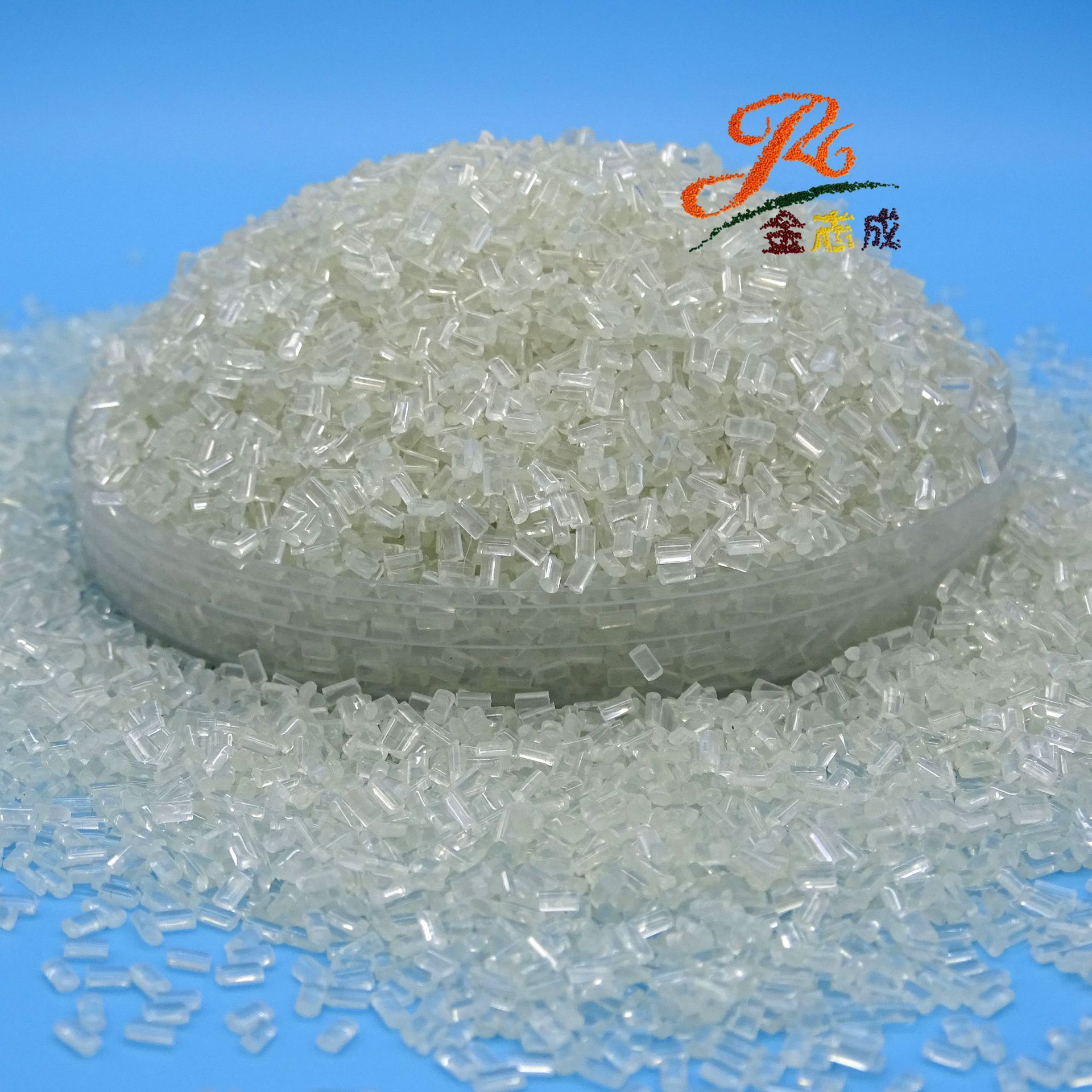 PET fibre flame retardation mother particles.