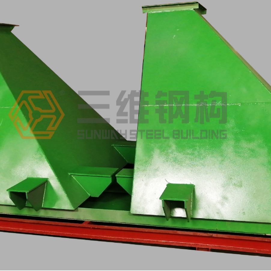 Shandong 3-D Steel Structures Company exports non-marked steel components of the Brazilian dry-selection coal equipment steel structure processing