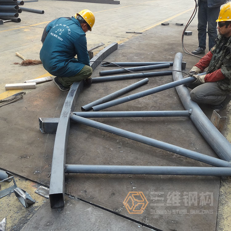 3-D steel bearing arc-type H steel pole processing Shandong steel structure