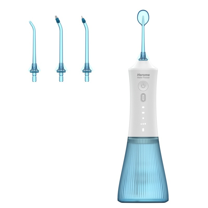 藍色現貨批發愛美潮廠家自有品牌家用電動智能衝牙器送噴嘴