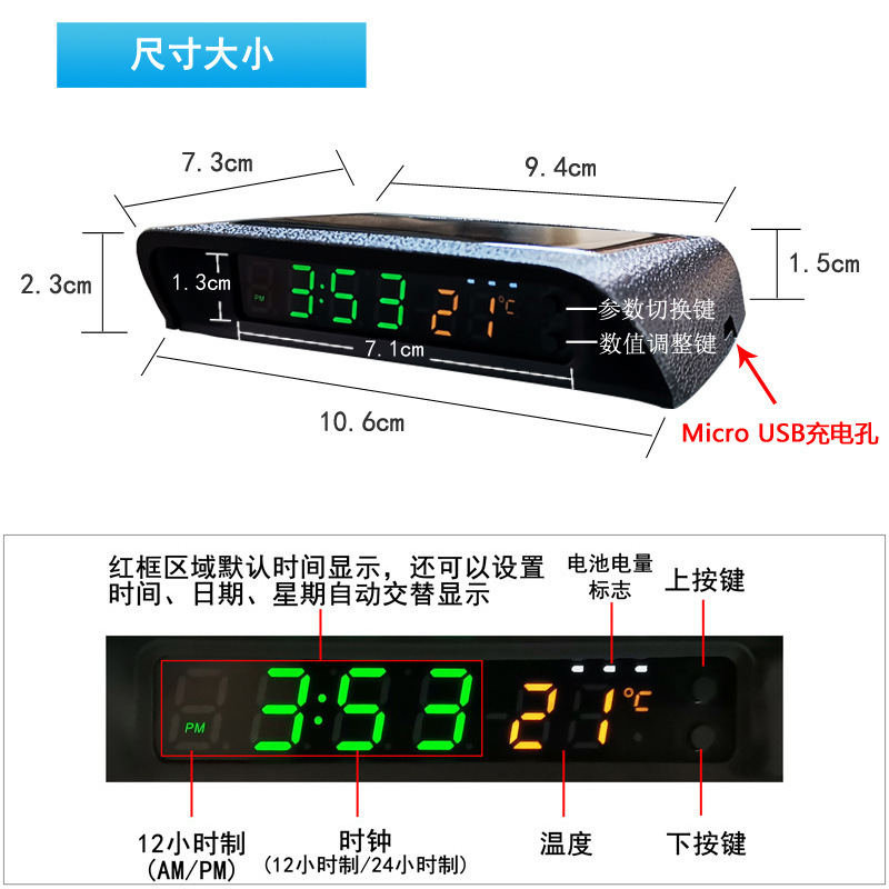 THELLS Sawn Night TV. รถไฟฟ้าจุฬาลงกรณ์อิเล็กทรอนิกส์ เทอร์โมมิเตอร์และชาร์จ USB