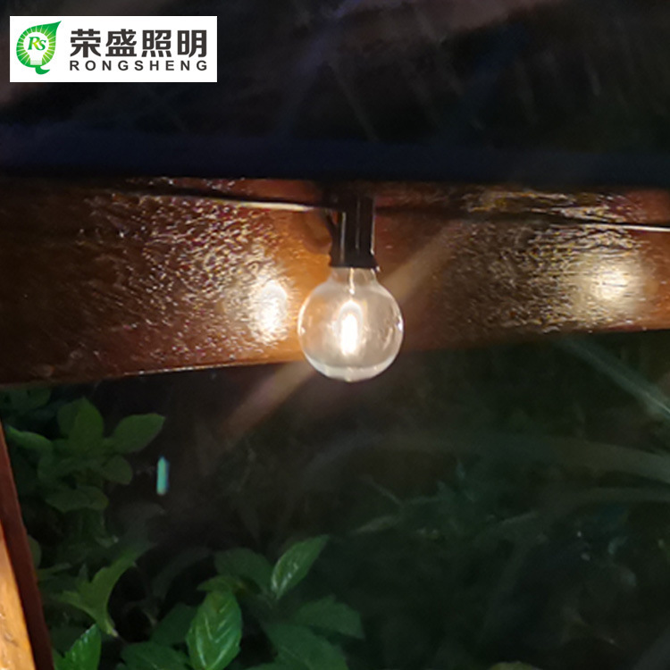 LED Outdoor waterproof plastic shell 8 decorative lamp chain, G40 solar light chain button, Amazon