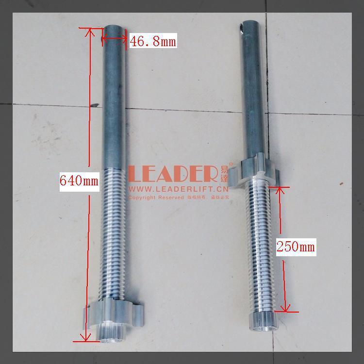 Scaffold fittings, aluminum calibration feet, mats, wheeling and mating for fine-tuning the height of the aluminium rack.