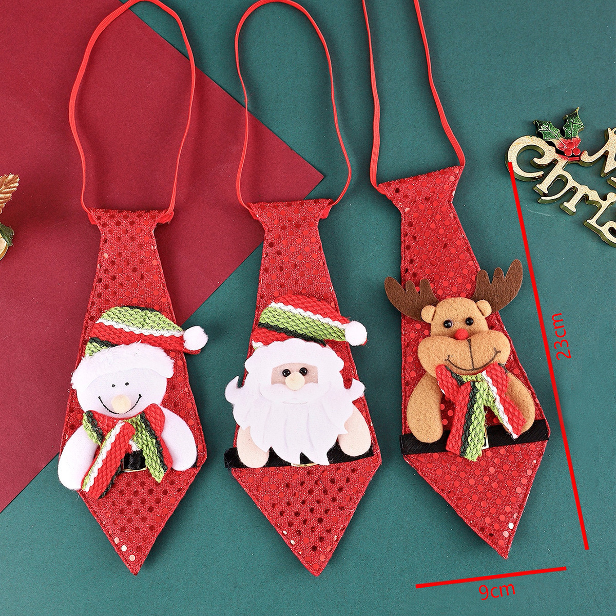 Christmas decorations for Santa Claus snowy moose with an adult child creative gift tie