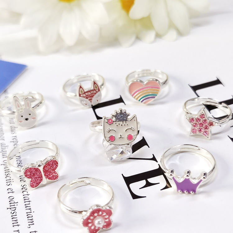 Children's ring, unicorn, mermaid alloy oil, regulates the ring tom tom girl's hair.