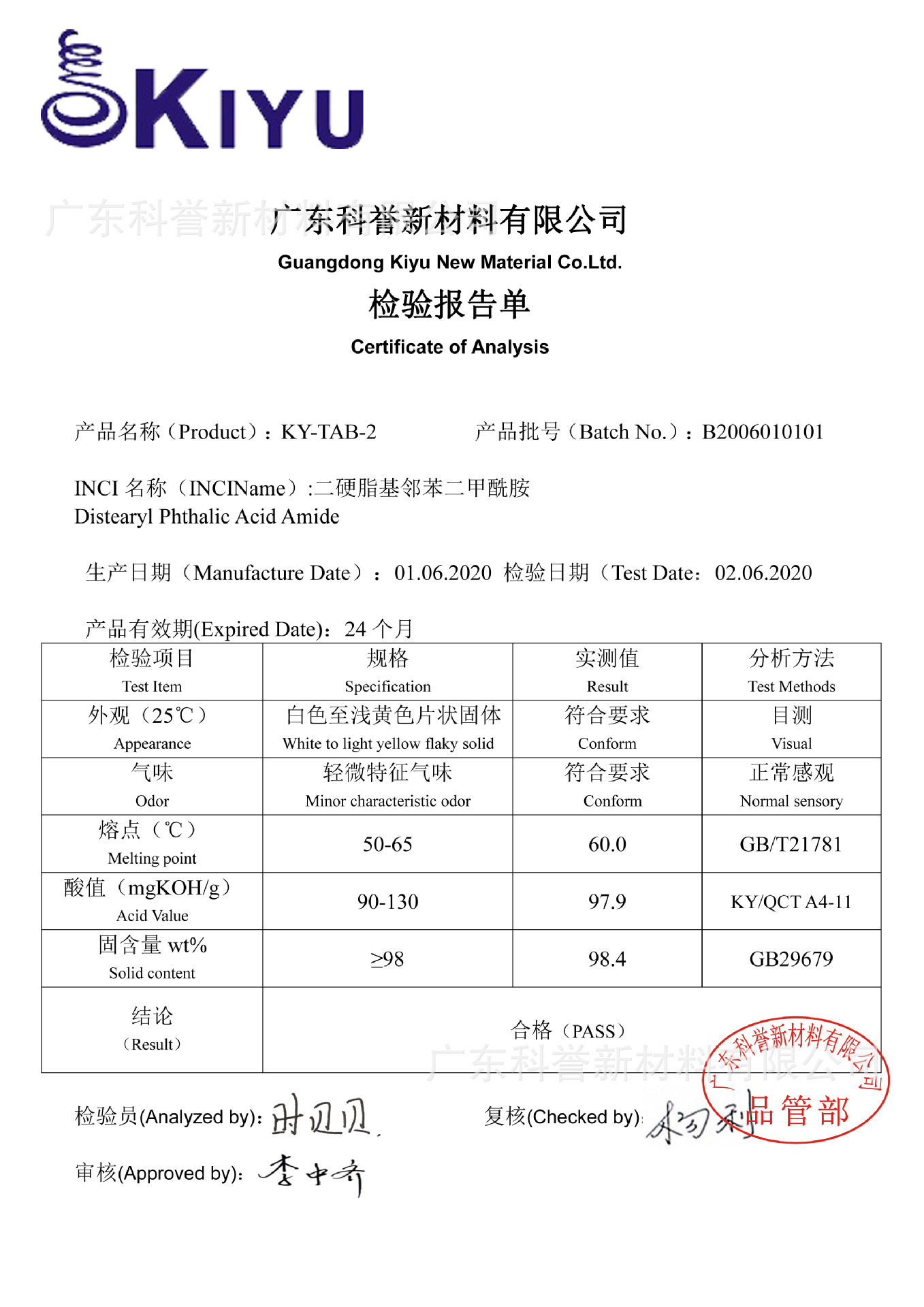 KIYU Cyte-TAB-2-difluoroethyl-diphenyl-dimethylamide to prevent stratification and suspension stabilizers