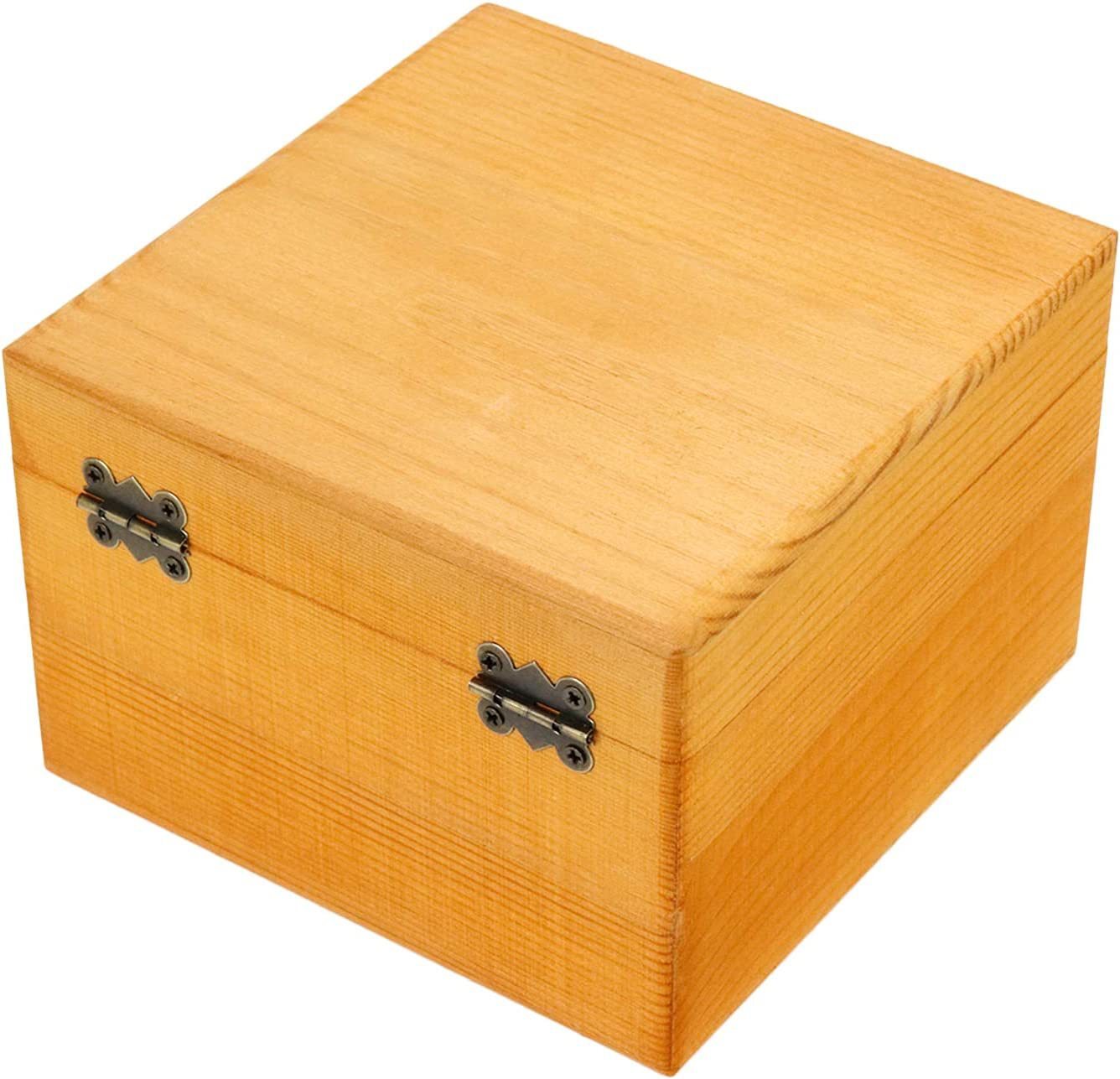 Boxes of wood supply, with lids and prefixes, 2 packages, 14x14x10cm/5.5"x5"x3.9"