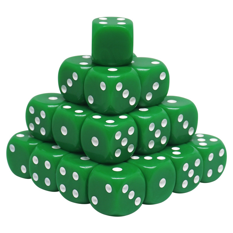 Personally custom coloured dice, silk-printed logo number dice table games, 16MM roundabout dice