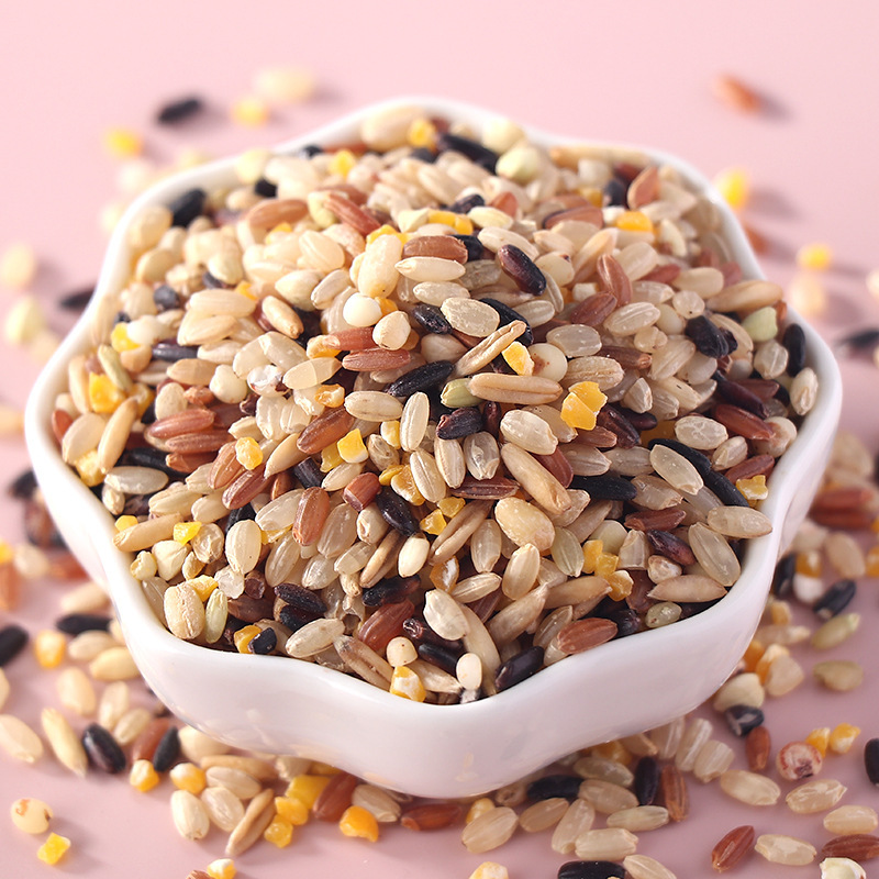 9 colours of rough rice 500g groceries of rough rice, red rice, wheat, sorghum, nine colours of saliva, less rough rice.