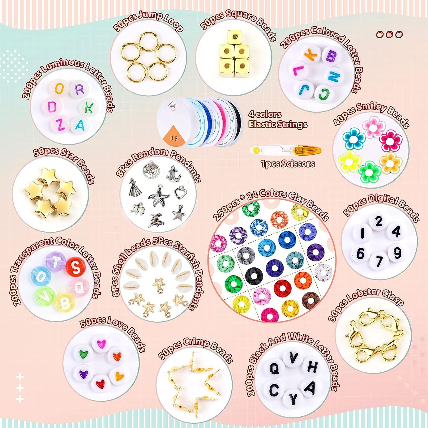 Cross-border heat-selling of 6MM soft potion 48-packs of colour-coloured clay-coloured twilight bead-collets.