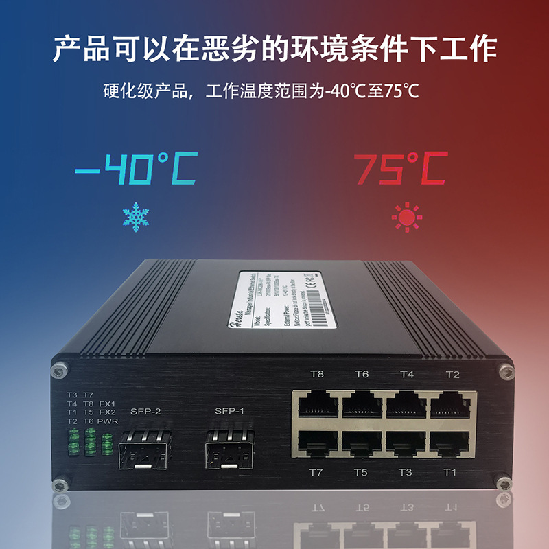 2-ray 8 power transmission high-efficiency gigabytes switch for SFP office network applications