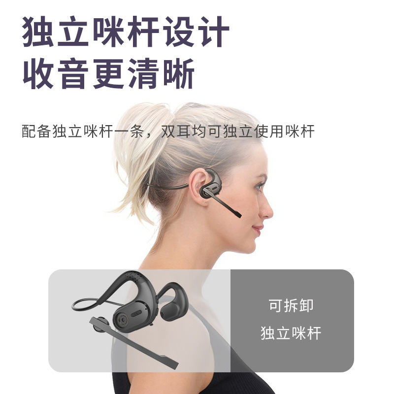 藍牙話務耳機商務耳機360°旋轉咪杆耳機可拆卸咪杆話務耳機ENC