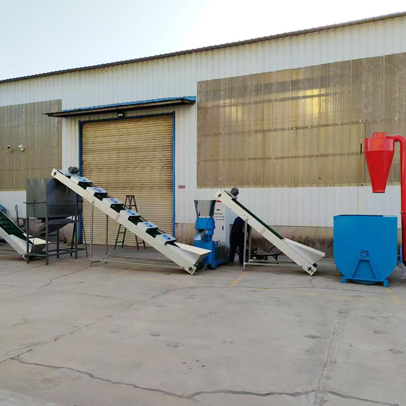 Particle feed production line grass shredder with mixer and feed granule machine with cooler and packaging machine