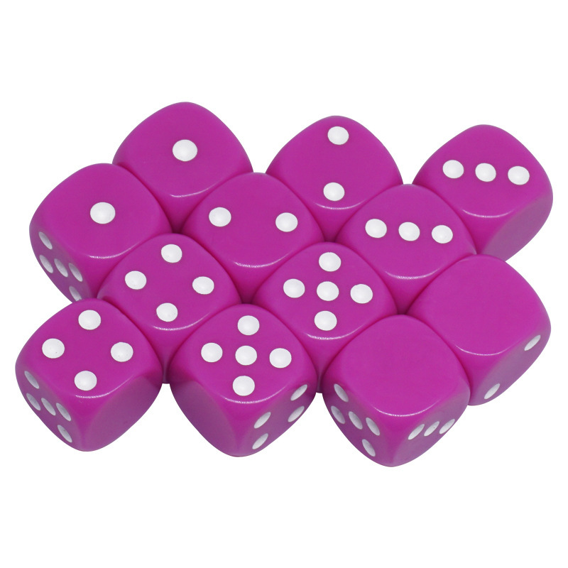 Personally custom coloured dice, silk-printed logo number dice table games, 16MM roundabout dice