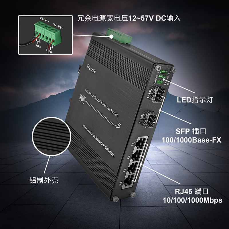 2-ray 4 power transmission high-efficiency gigabytes switch.