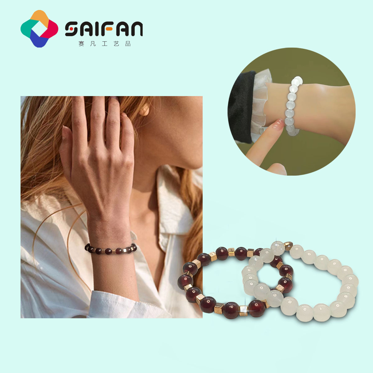 Cross-border bulk 6 mm glass beads hand-dy-stacks for hand-chained pearls