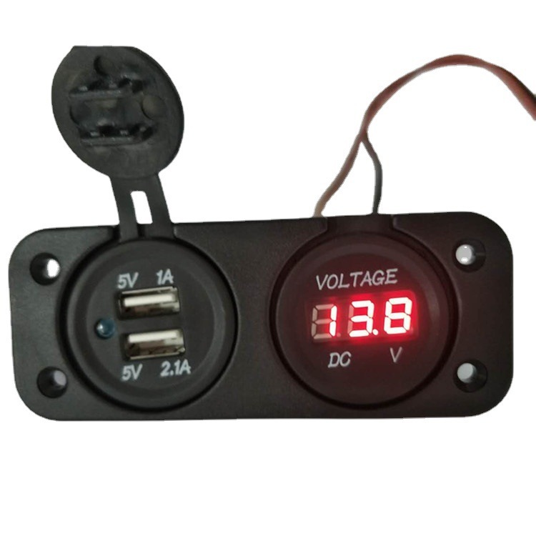 Ujekis 3.1A double USB charger + voltage red light vehicle vessel furniture modified smoker voltage watch group