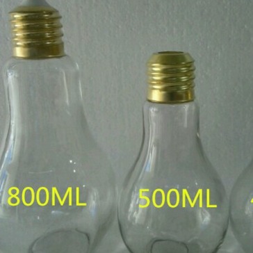 Wholesale plastic light bulb bottle, colourless and transparent personal straw cup and tea cup yogurt cap