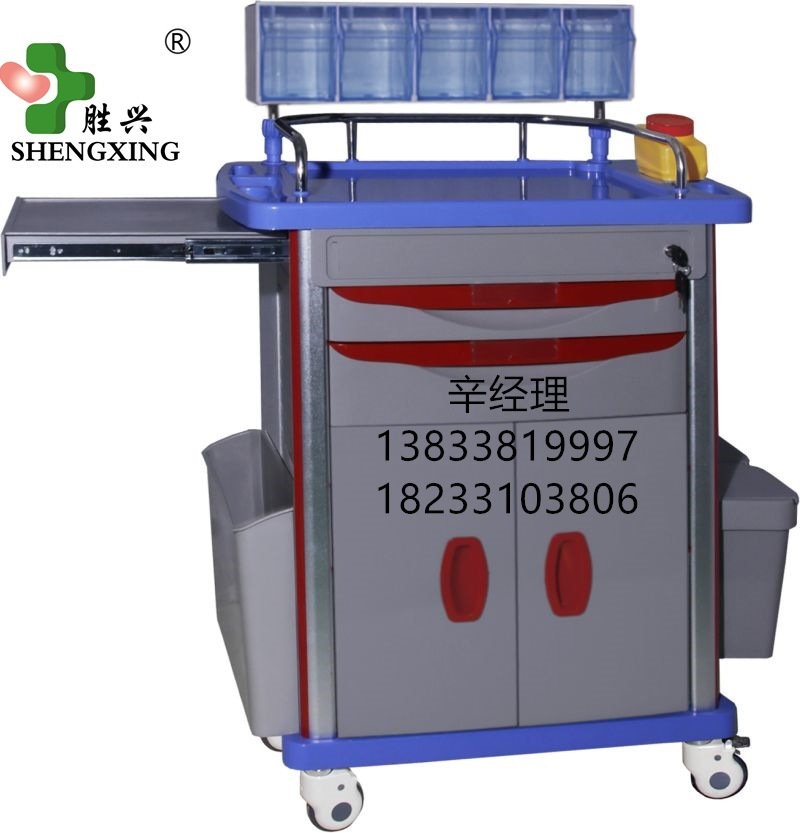 廠家定製醫用ABS麻醉車急救車藥品推車多功能護士推車
