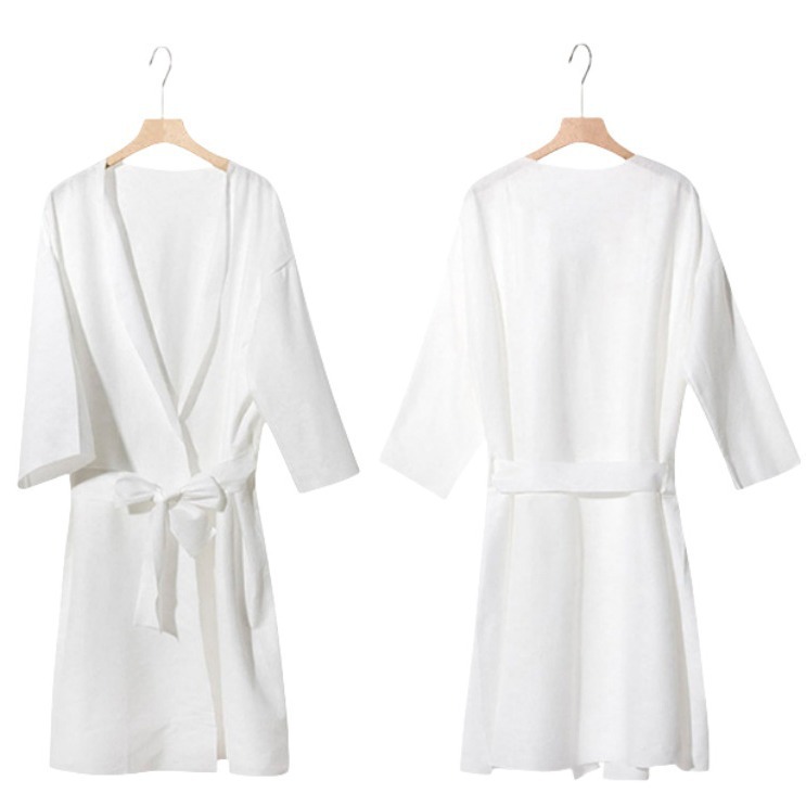 The first time a bathrobe travels with a bathing bathing bathrobe, and the first time a man sleeps in a bathrobe.