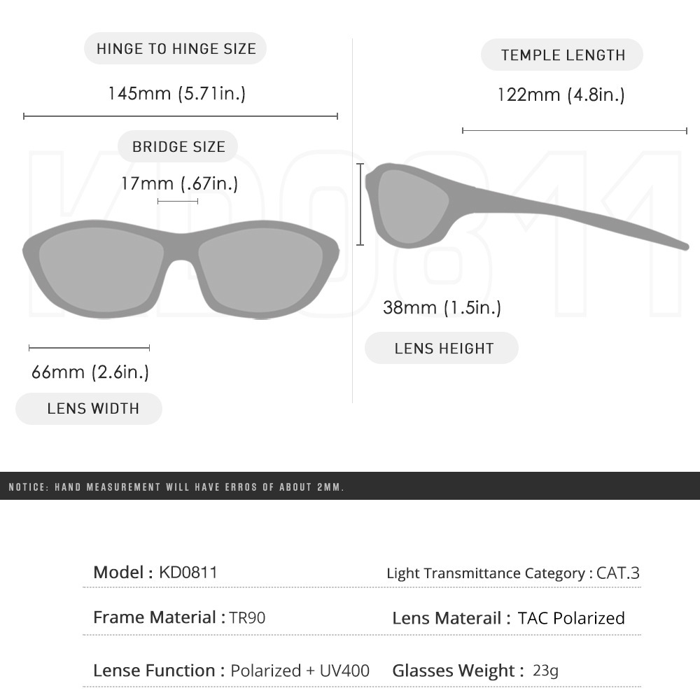 KDEAM's new super light TR90 light sunglasses, outdoor cycling glasses, 3D metal logo KD0811