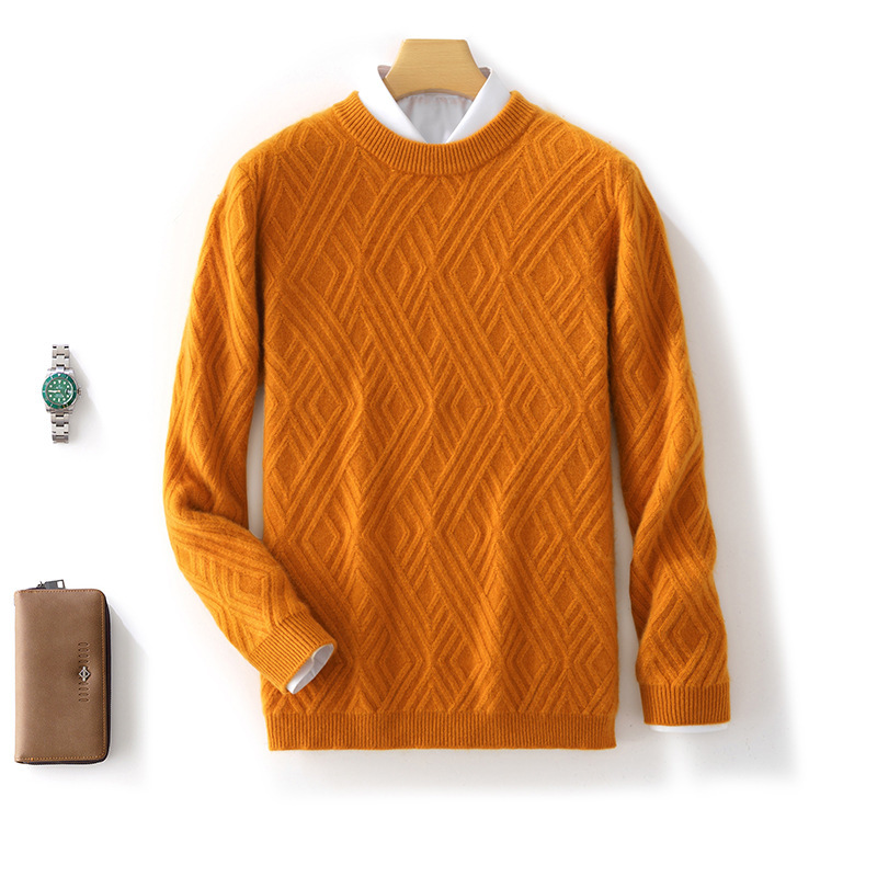 23, new 100-purty sweater man, loose and thick, round-collar, large-coded cashmere.