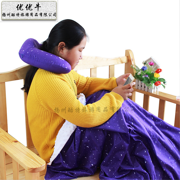 Portable slow memory pillows with a u-type neck-sleeping pillow with a multi-purpose travel pillow kit