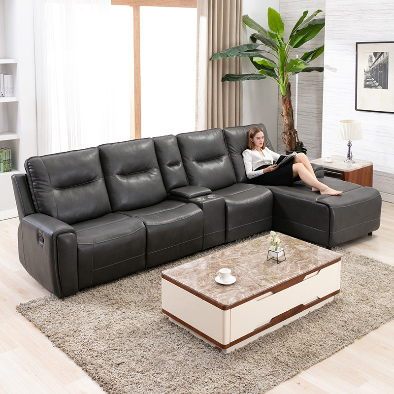 Sofa Nordic multi-purpose about four modern people with tea and small-house halls in leather seats.