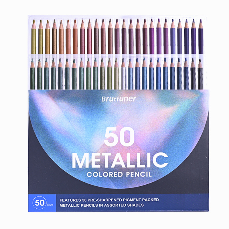 Brutfuner, 50-coloured black wood, oily water solubility, colored pencil-character art wholesale