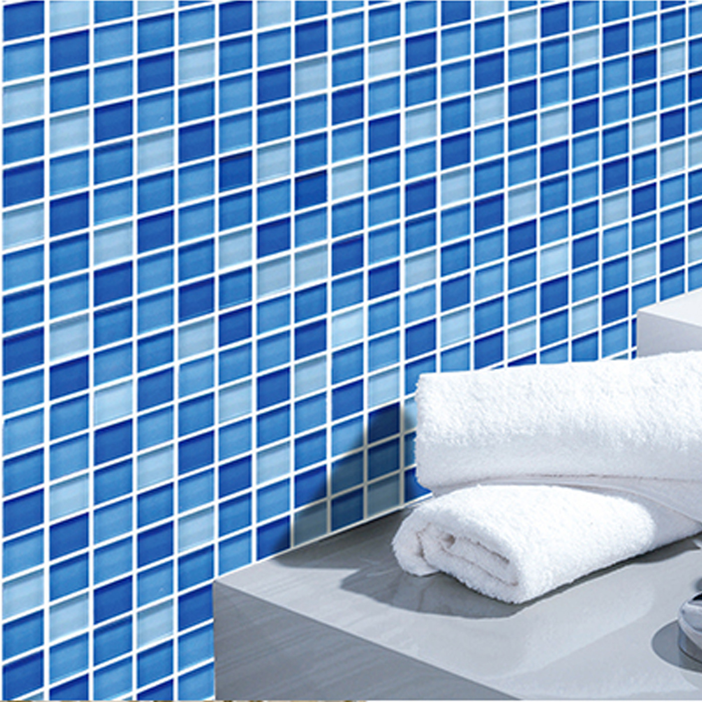 Outdoor glass marsack, bathroom bathroom, blue colour pool tile wall sticker, crystal marsek.