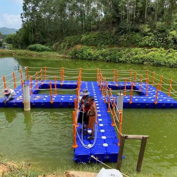 批发连体浮筒水上码头钓鱼平台塑料浮桶摩托艇泊位海上浮桥筏道