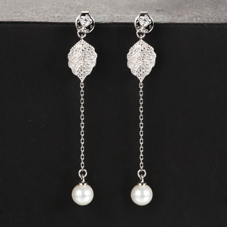 S925 Single Silver Pearl Earring Wholesor, a cross-border trans-border trans-border trans-frontier.