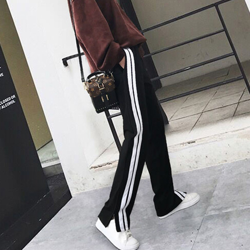 Korean Fung Pants, 2022 Spring and Autumn New Open straight-pants, bof wide-legged women's leisure pants