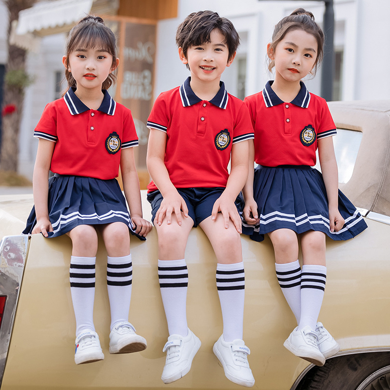 "Summer short-sleeve school kit for school uniforms for primary schoolteachers in kindergarten uniform "